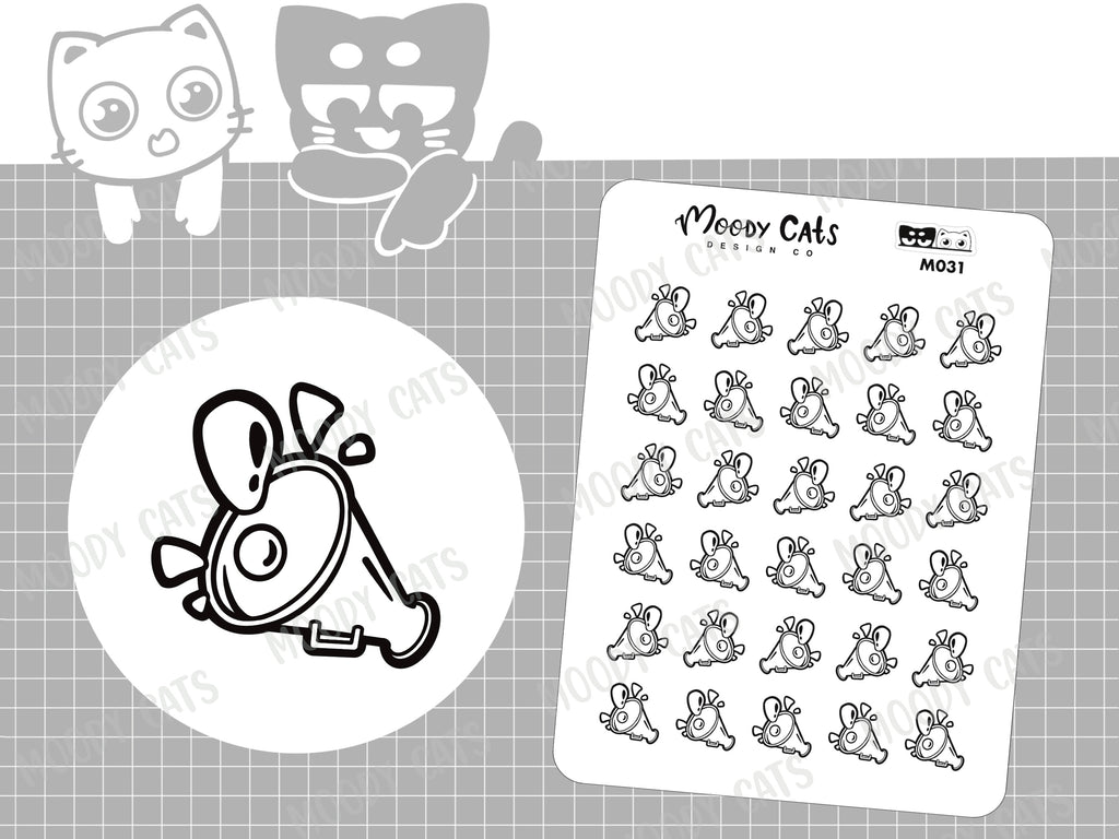 A sticker sheet of 30 attention icon stickers